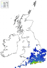 Map showing distribution change