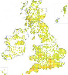 Map showing abundance of epiphytes 1960-1980