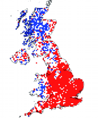 Map showing distributino of plant extinctions